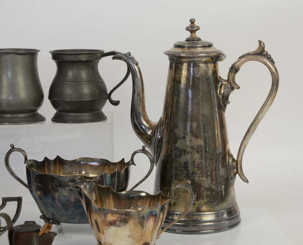 A quantity of silver plate to include various tea and coffee pots, mugs, sugar bowls etc. - Image 12 of 25