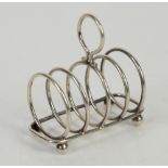 Silver barrel form toast rack, Birmingham 1970 with Dublin import marks