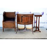 19th century mahogany washstand 66W x 47D x 82cmH together with commode, nest of tables and a pair