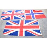 Amended description 2 Vintage Union Flags and 1 Norway Flag 164cm x 84cm, 120cm x 83cm and 160cm x