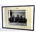 Photograph of Margaret Thatcher's 1983 Cabinet, signed by each member in pen to the margin, 38 x