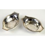 Pair of Victorian silver rope edge nut dishes by Thomas Bradbury and Sons London, 1881