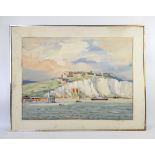 Sydney Vale (British, 1916-1991), 'White cliffs of Dover, signed, watercolour, 56cm x 75cm