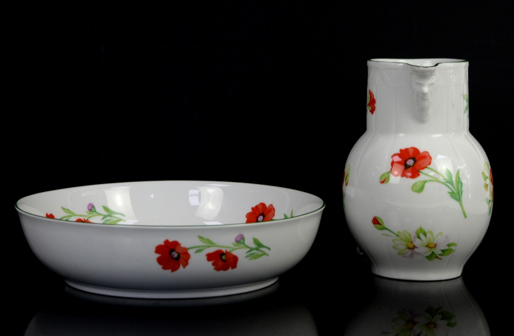 Royal Worcester wash jug and bowl decorated with poppies, Royal Doulton swan with cygnets, Country - Image 7 of 13