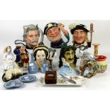 Royal Doulton Character mugs including old Salt and 3 others, other Royal Doulton wares, an Ombrux