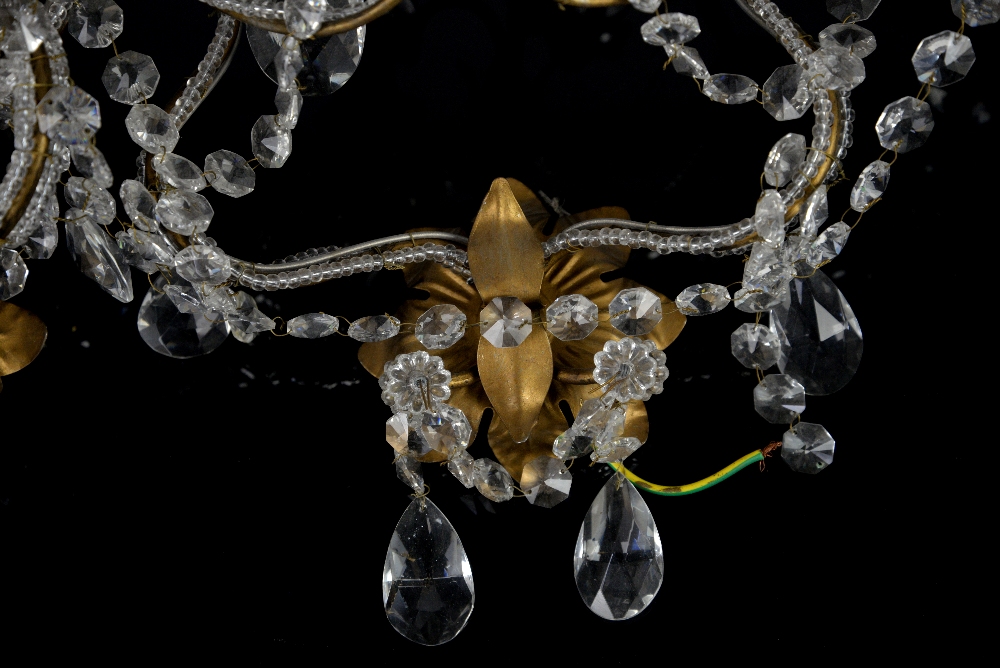 Pair of crystal and gilt-metal light fittings - Image 2 of 5