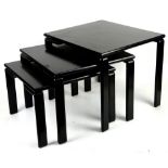 Nest of 3 black lacquer tables