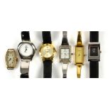 Selection of six ladies wrist watches, including Grosvenor, in a rolled gold case, three Gucci