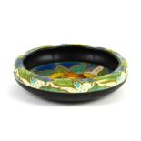 Gouda pottery bowl decorated with flowers and foliage