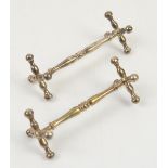 Pair of Edwardian silver knife rests with four spoke ball ends by William Hutton and Sons Ltd,