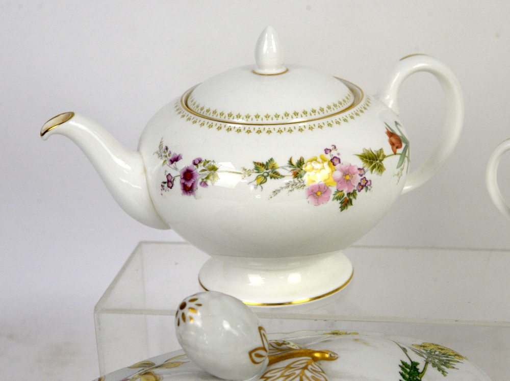 Wedgwood Mirabelle part service comprising teapot, saucers and cream jug, as well as a Spode - Image 2 of 6