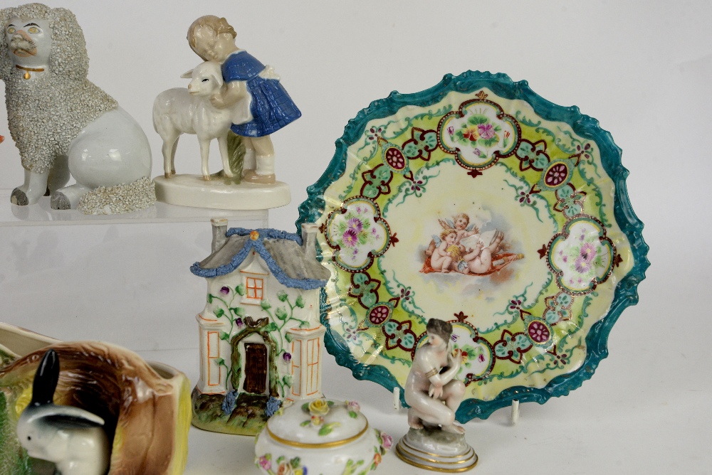 Mixed collection of ceramics, to include Czech Amphora porcelain figural group of girl with dog - Image 2 of 9