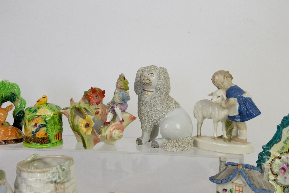 Mixed collection of ceramics, to include Czech Amphora porcelain figural group of girl with dog - Image 3 of 9