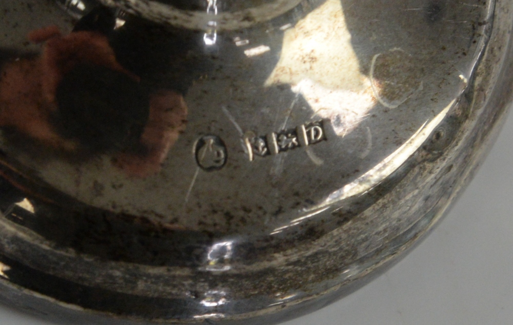 A Georgian silver caddy spoon, a pair of silver miniature candlesticks, a silver cup, white metal - Image 9 of 27