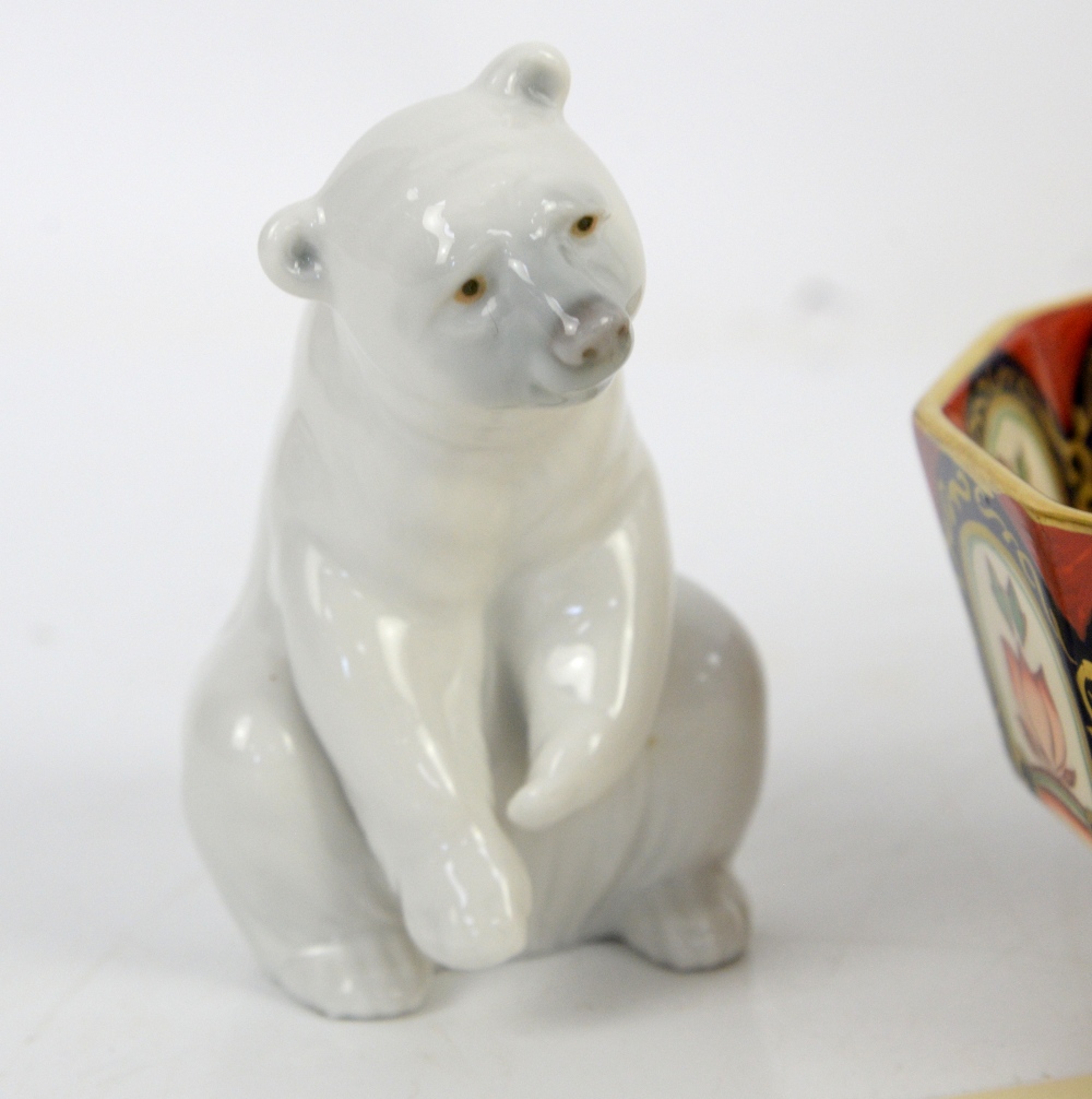 Two Capodimonte figural groups, a Lladro polar bear, Masons Ironstone bowl in the Imari style and - Image 10 of 17