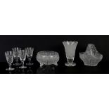 Glassware to include wine glasses, cut glass and other items