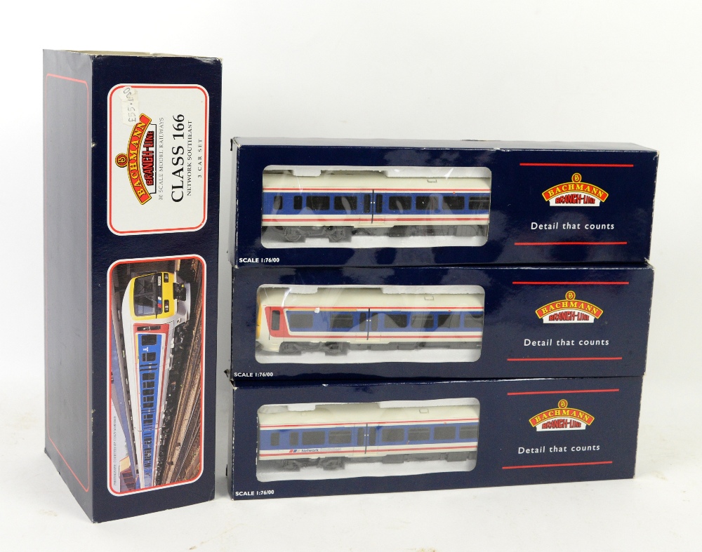 Bachmann H0/00 gauge 31-025 166 Turbo 3-car DMU 'Network SouthEast', boxed,PROVENANCE: From a