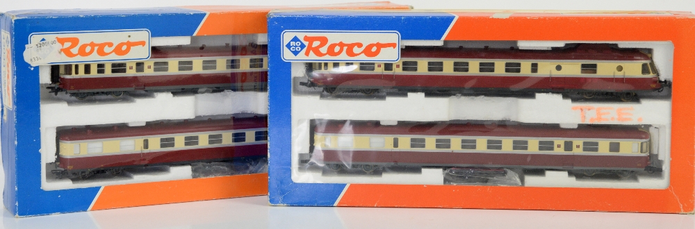 Roco H0/00 gauge 43034 SNCF RGP train pack, and 43033 SNCF train pack, (2), boxed,PROVENANCE: From a