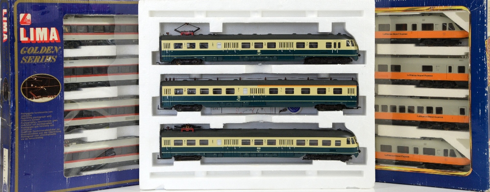 Lima Golden Series H0/00 gauge 149801GP, 149749 Lufthansa Airport Express, and 149742GP, (3),