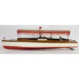 Plywood model steamboat, 'Heron', 81cm long,