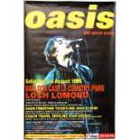 Oasis Loch Lomond 1996 concert poster at Balloch Castle Country Park, 3rd aug 1996, with support