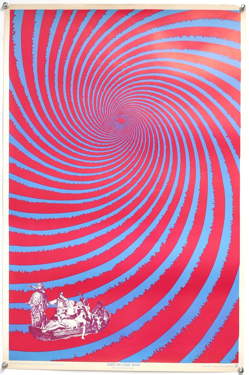 Turn On Your Mind US Beatles psychedelic counter-culture poster with Satty artwork and printed by - Image 2 of 2