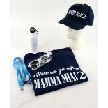 Movie Crew gifts including The Bourne Ultimatum jacket and wallet, Mamma Mia 2 gift bag with