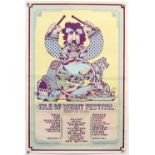 Isle of Wight Festival poster 1970, acts including Hendrix, The Who, The doors, Free, ELP, The Moody