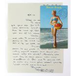 Ronnie Wood - The Rolling Stones - A postcard of a Florida Beauty with a handwritten note from '