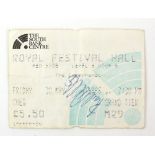 Paul Weller - A signed Communards ticket from Royal Festival Hall 1986, ticket size 8 x 10 cm.