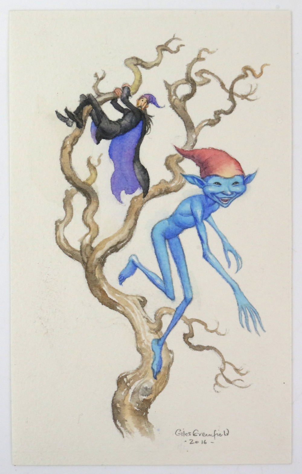 Fantastic Beasts and Where to Find Them (2016) Original Giles Greenfield watercolour 'Pixie' from - Image 2 of 6
