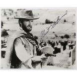Clint Eastwood - A signed black and white photograph, 10 x 8 inches. Provenance: Part of a large