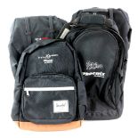 4 Music Tour backpacks / luggage bags, some as new including Bryan Adams, Ellie Goulding, Pixies,