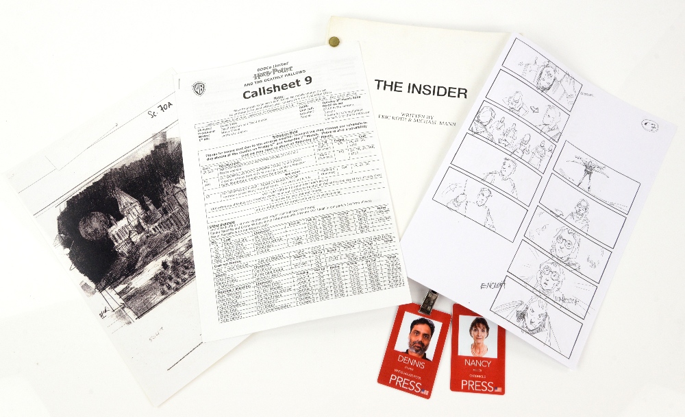 Memorabilia including The Insider (1999) Original film script written by Eric Roth and Michael Mann,