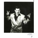 Queen - Original 10 x 8 inch Black and white silver gelatin print showing Freddie Mercury in his