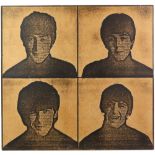 The Beatles - Original artwork by Rob Bishop, completed in 2014, created with a form of art known as