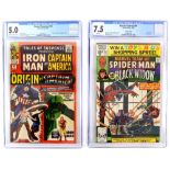 33 Marvel Comics including Tales of Suspense Iron Man and Captain America No. 63 CGC Graded 5.0,