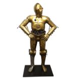 Star Wars - Life size kit built C3PO as seen in the George Lucas epic. On base, with vacuum formed