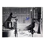 Star Wars - Dave Prowse and Mark Hamill signed photo showing Darth Vader and Luke Skywalker, flat,