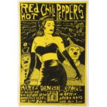 Red Hot Chili Peppers - Mary's Danish Sprawl poster, signed by Kozik and dated '90, flat, 28 x 44