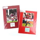 Football - Two Mounted signatures of Paulo Di Canio, and Rio Ferdinand, 30 x 40 cm (2).