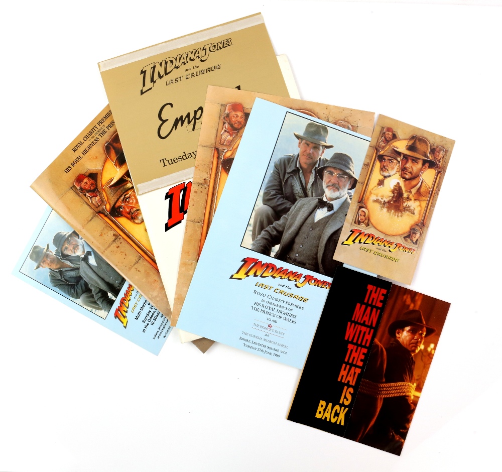 Indiana Jones and the Last Crusade - Promotional items including Ticket application form, Premiere