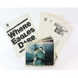 Where Eagles Dare (1968) UK Pressbook, Cast and Synopsis lists and 10 UK Front of House cards, 10