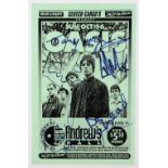 Oasis - US Handbill flyer for the Andrew's Hall gig signed by band including Noel and Liam