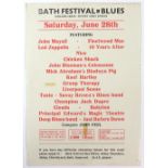 Bath Festival of Blues - Poster / Flyer featuring John Mayall, Led Zeppelin, Fleetwood Mac, 10 Years