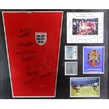 England Football World Cup 1966 - A presentation display with a replica England shirt signed by 8