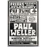 Paul Weller Aylesbury Friars gig poster, 4th June 2020, supported by John Otway, this being the last