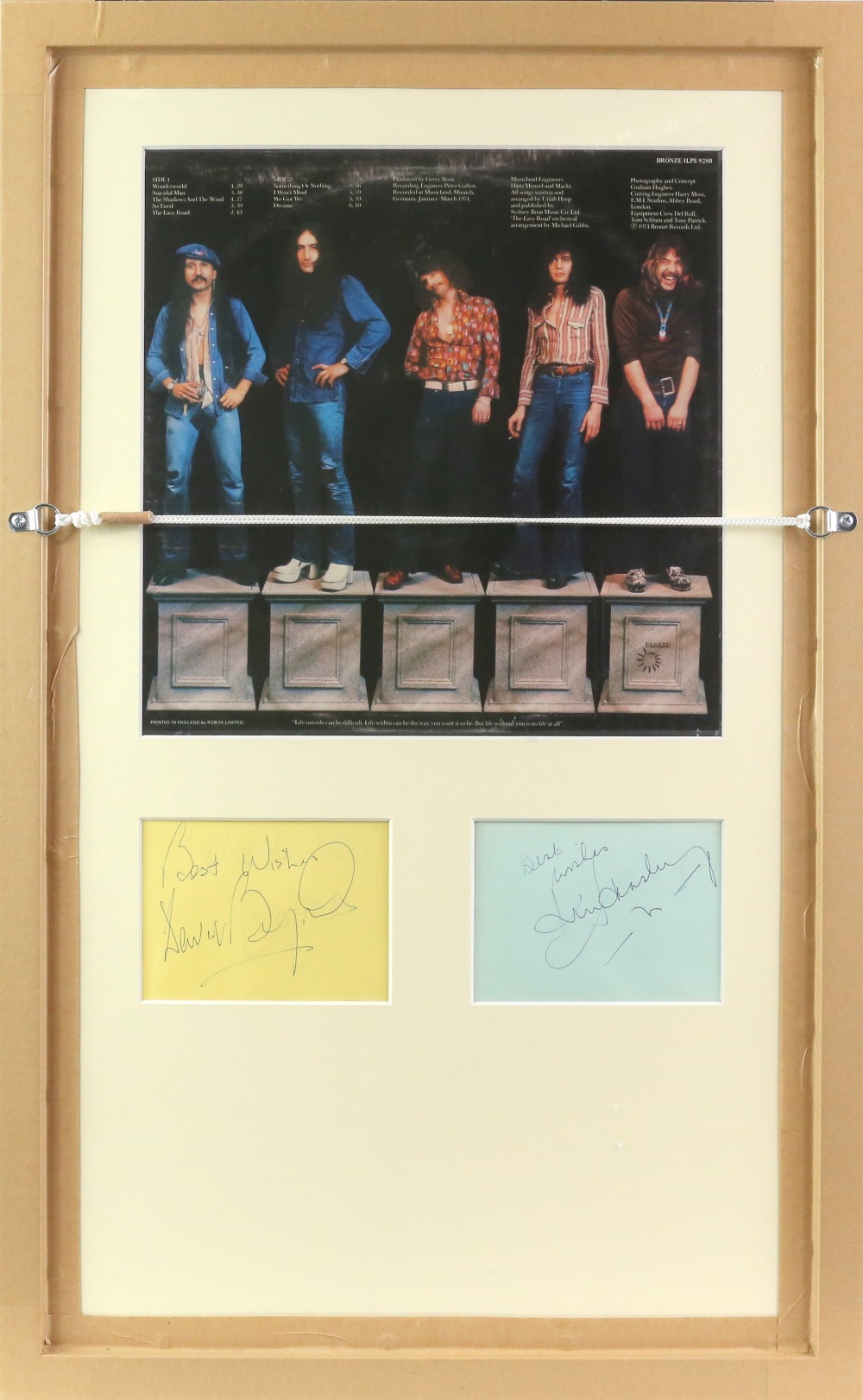 Uriah Heep - A signed presentation display, with a signed pages under an album cover for ' - Image 6 of 8