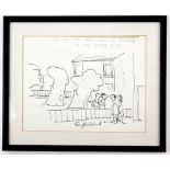 Tony Husband - Original pen and ink cartoon inscribed by the artist 'We got the idea after our