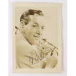 Glenn Miller (1904-1944) American Jazz Musician and Bandleader. Vintage signed sepia 5 x 7 publicity